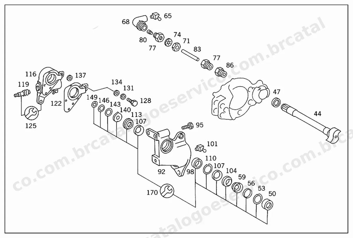 Vista explodida 4 do Catálogo de Peças Mercedes-Benz O 371 e O 400