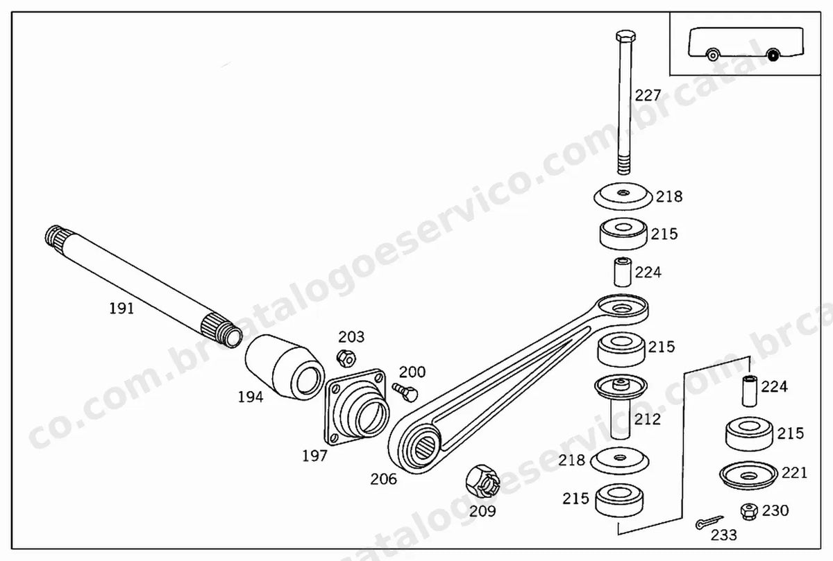 Vista explodida 3 do Catálogo de Peças Mercedes-Benz O 371 R e O 400 R