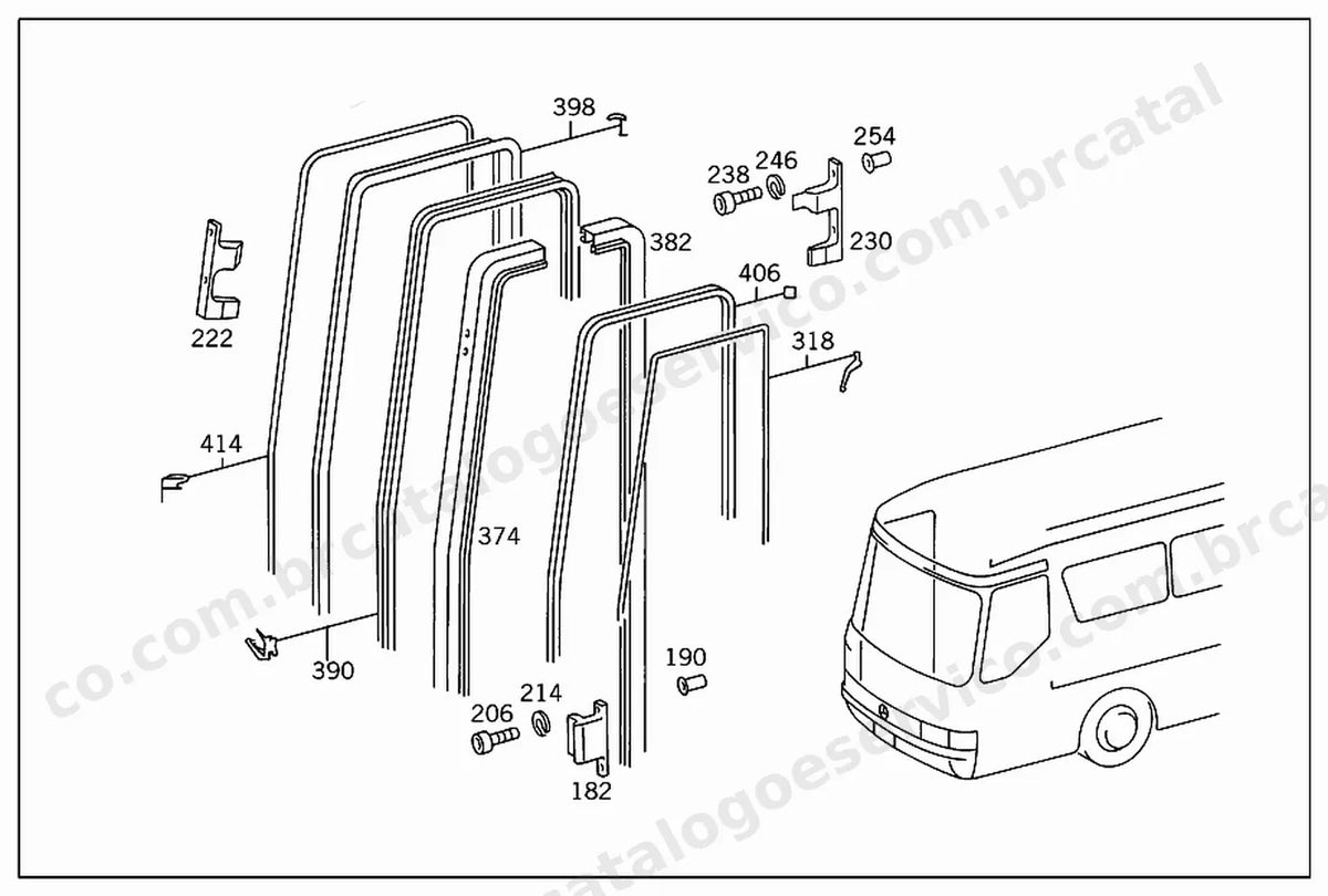 Vista explodida 1 do Catálogo de Peças Mercedes-Benz O 371 RSL e O 400 RSL