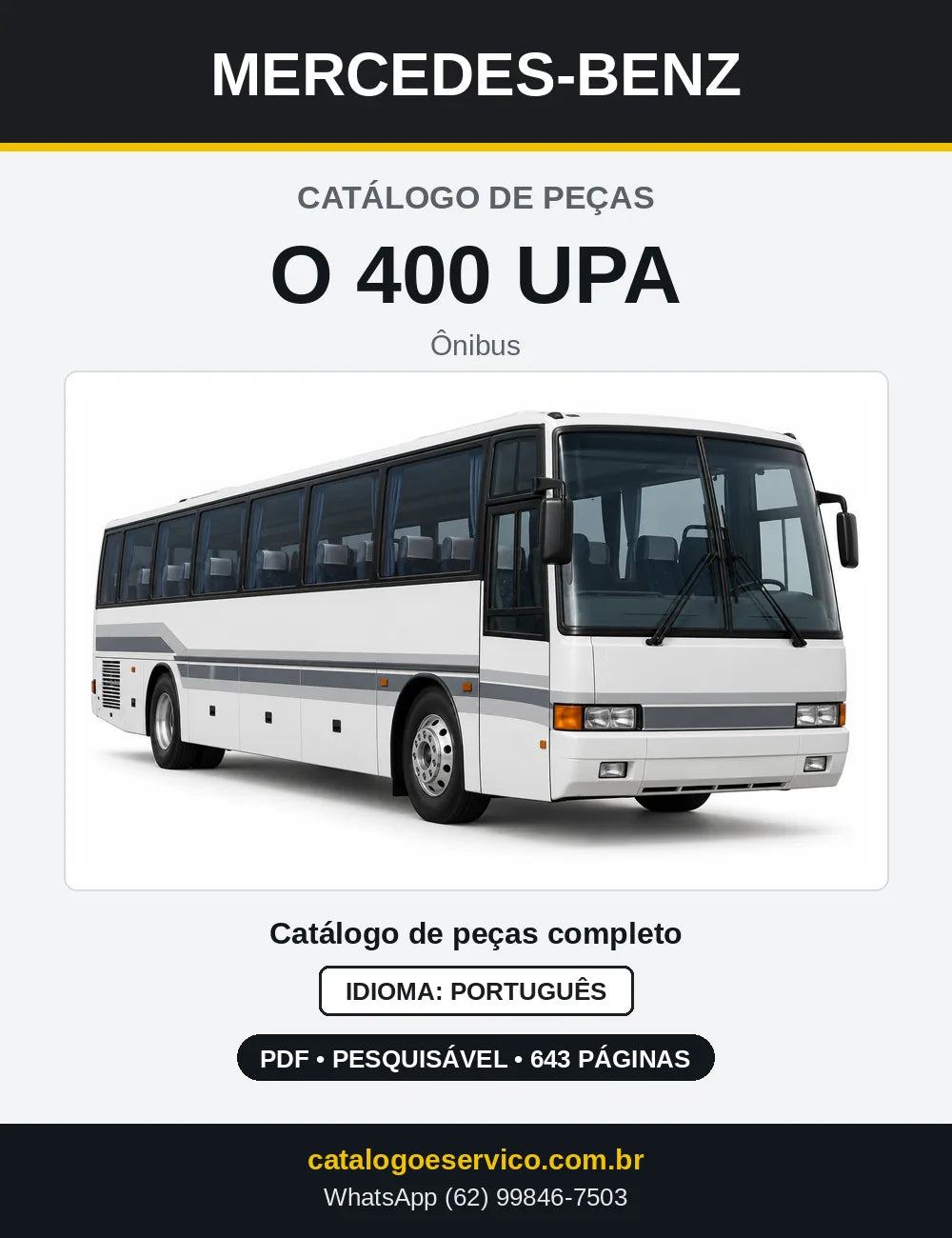 Capa do Catálogo de Peças Mercedes-Benz O 400 UPA em PDF