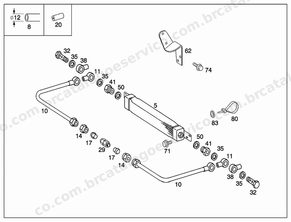 Vista explodida 4 do Catálogo de Peças Mercedes-Benz O 500 2836 GL 6x2