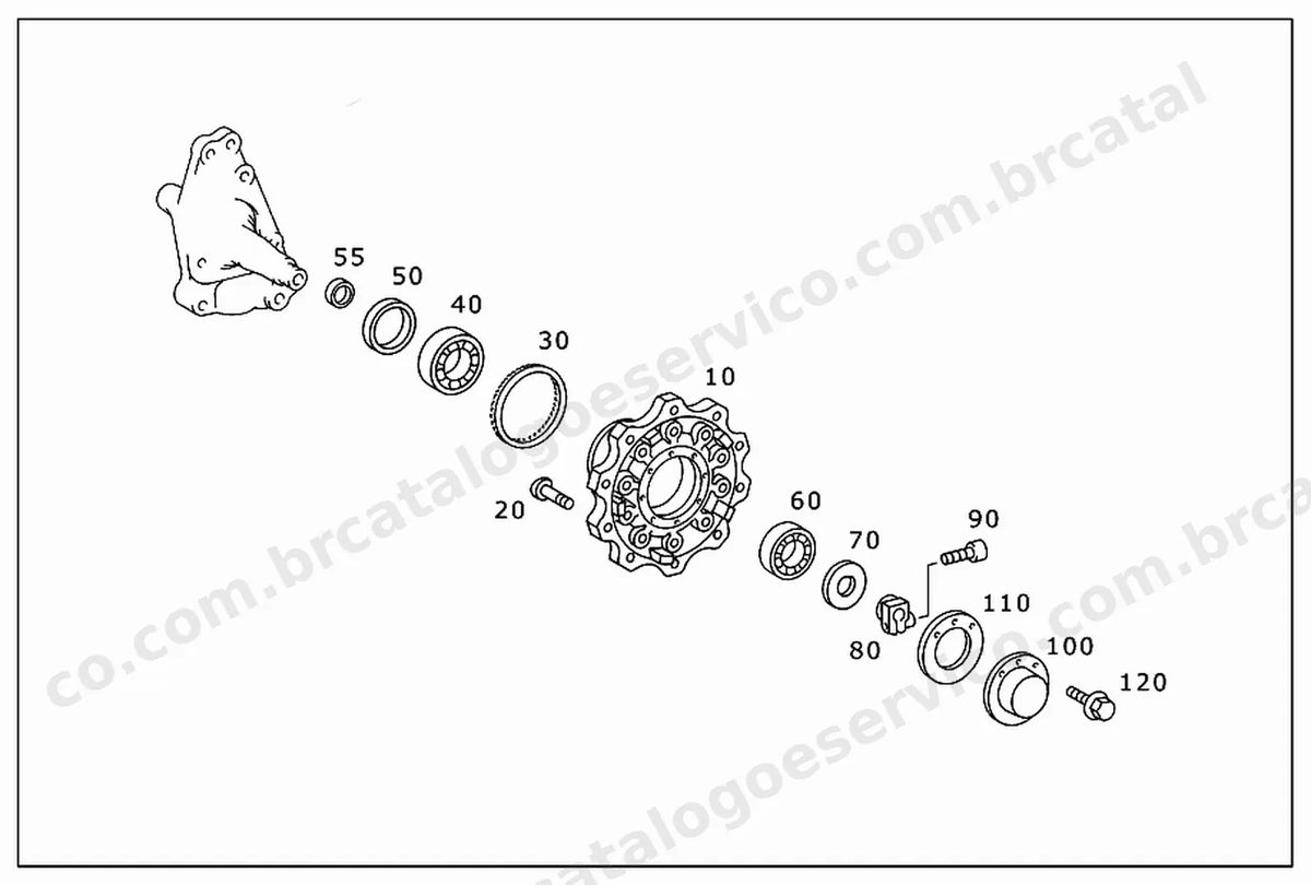 Vista explodida 2 do Catálogo de Peças Mercedes-Benz O 500 M 1725/1726