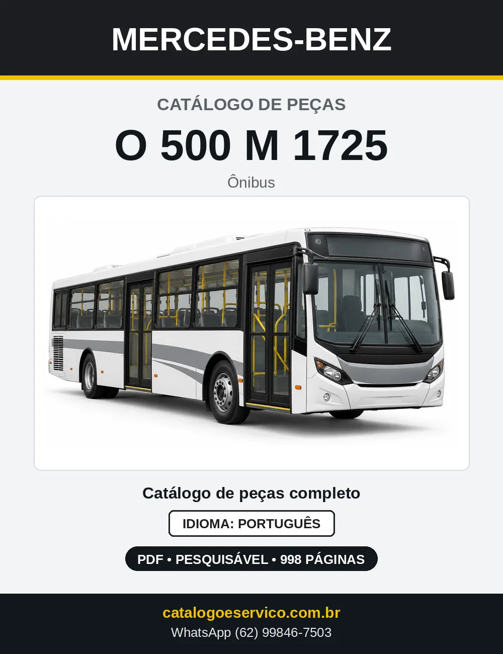 Capa do Catálogo de Peças Mercedes-Benz O 500 M 1725 em PDF
