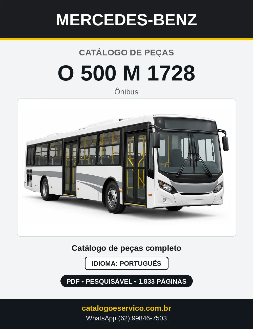 Capa do Catálogo de Peças Mercedes-Benz O 500 M 1728 em PDF