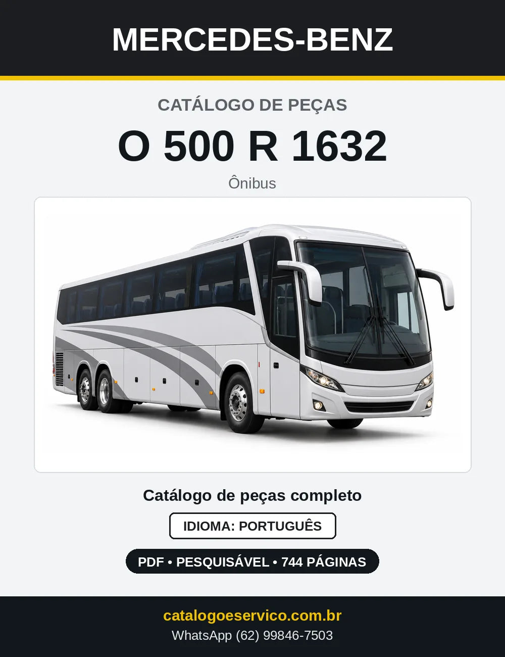 Capa do Catálogo de Peças Mercedes-Benz O 500 R 1632 em PDF