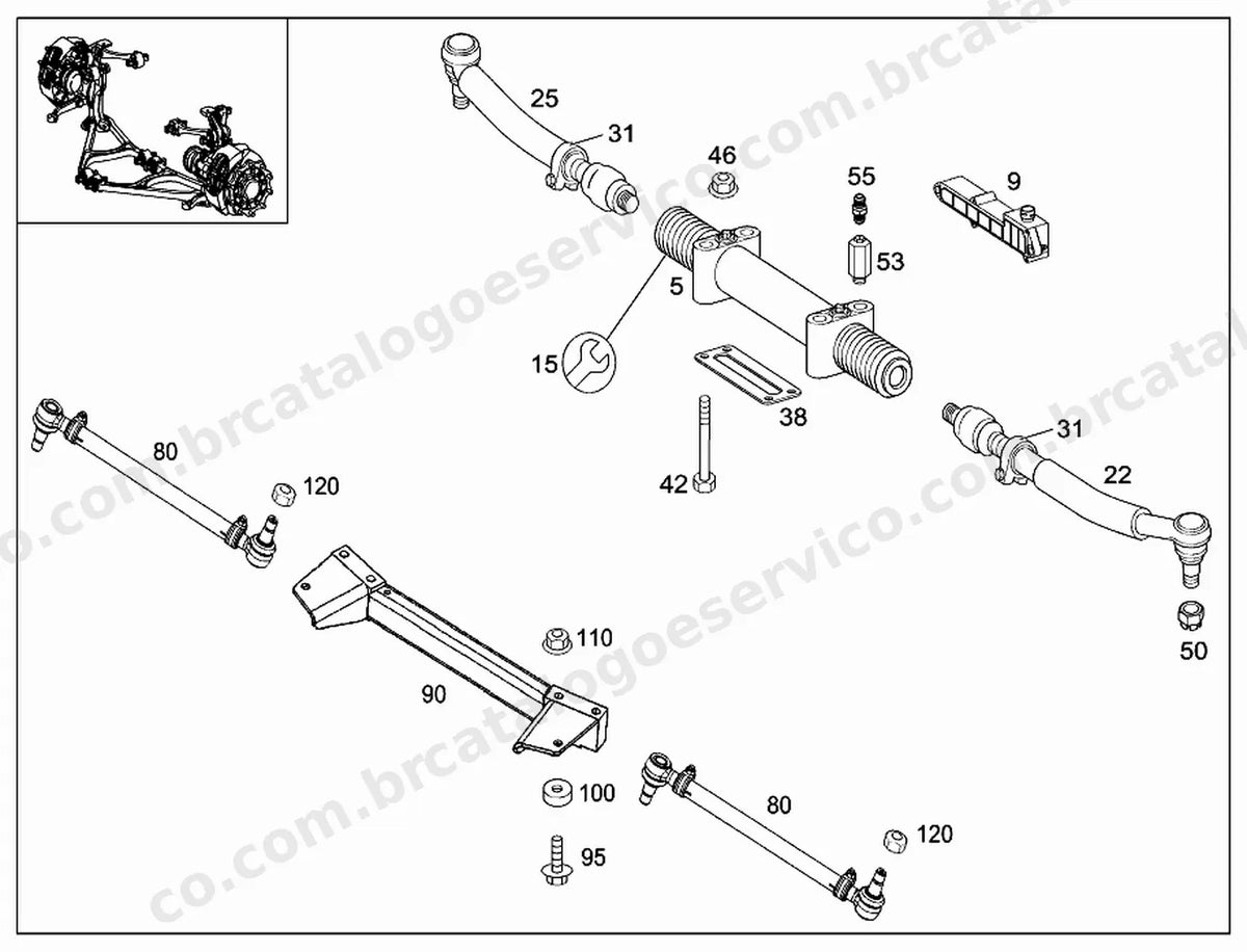 Vista explodida 4 do Catálogo de Peças Mercedes-Benz O 500 RS 1941