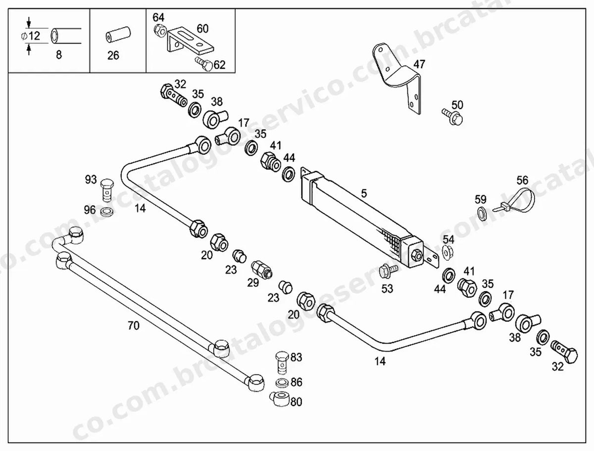 Vista explodida 3 do Catálogo de Peças Mercedes-Benz O 500 RSD 2441/2443