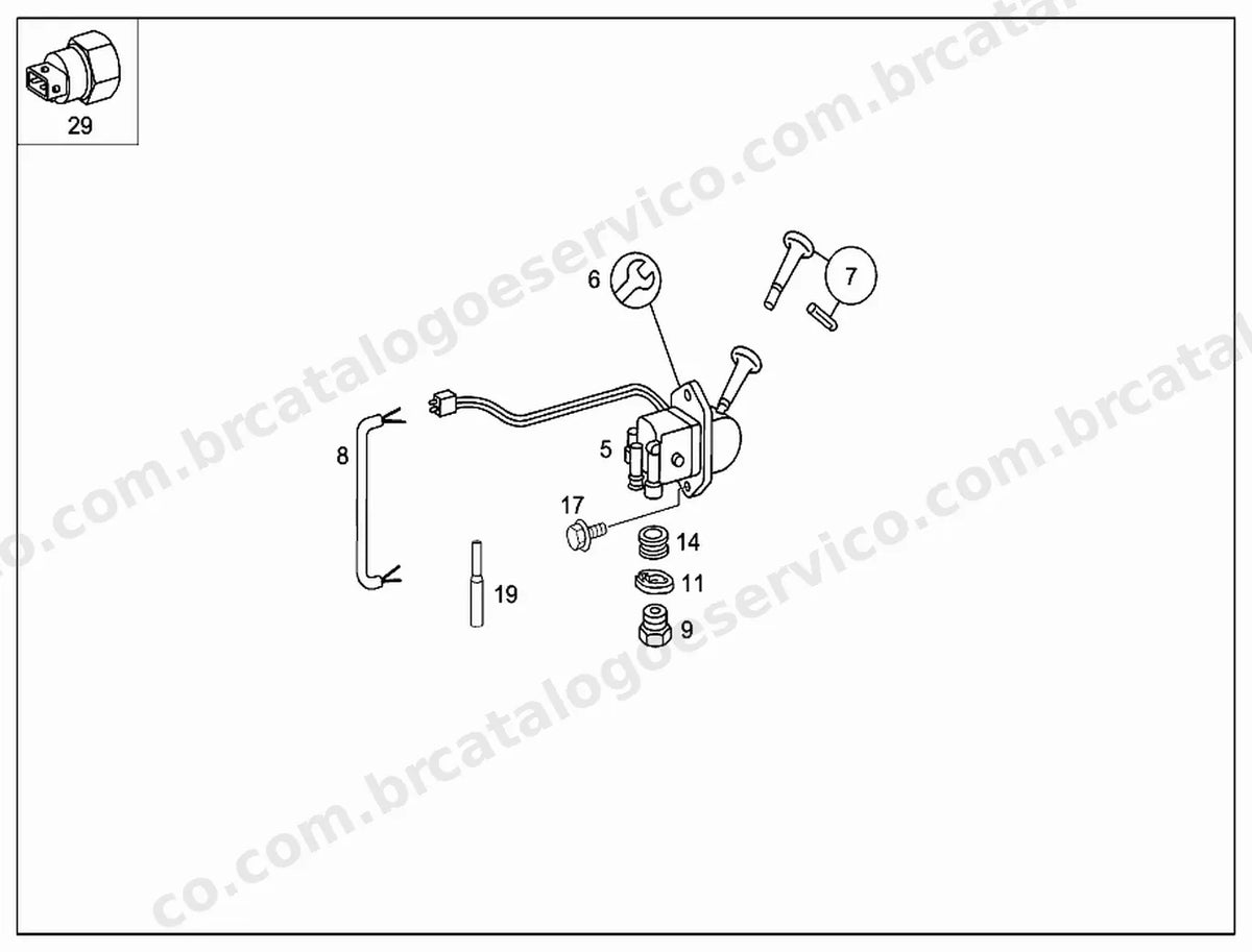 Vista explodida 4 do Catálogo de Peças Mercedes-Benz O 500 RSD 2441/2443