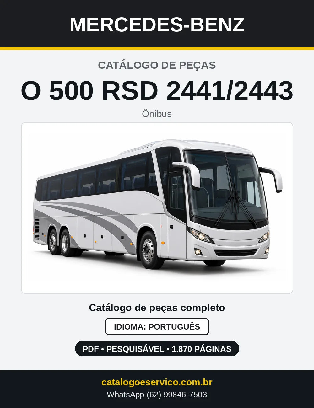 Capa do Catálogo de Peças Mercedes-Benz O 500 RSD 2441/2443 em PDF