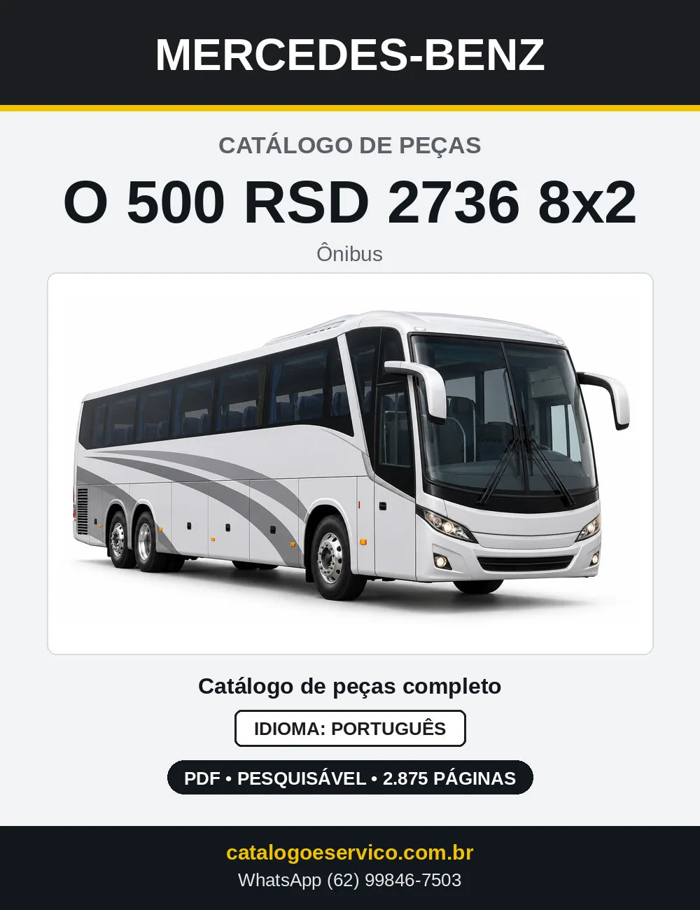Capa do Catálogo de Peças Mercedes-Benz O 500 RSD 2736 8x2 em PDF