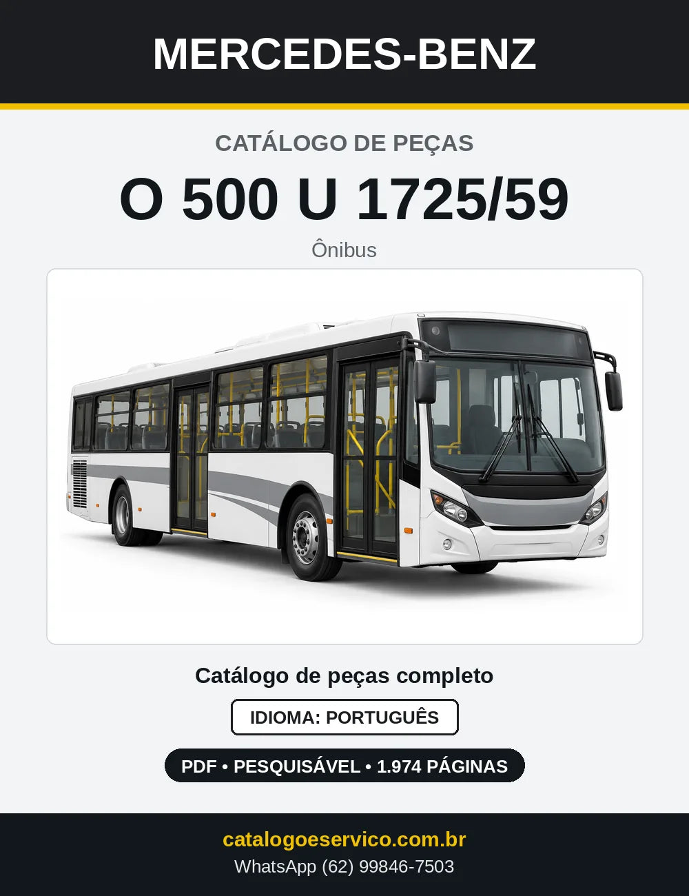 Capa do Catálogo de Peças Mercedes-Benz O 500 U 1725/59 em PDF