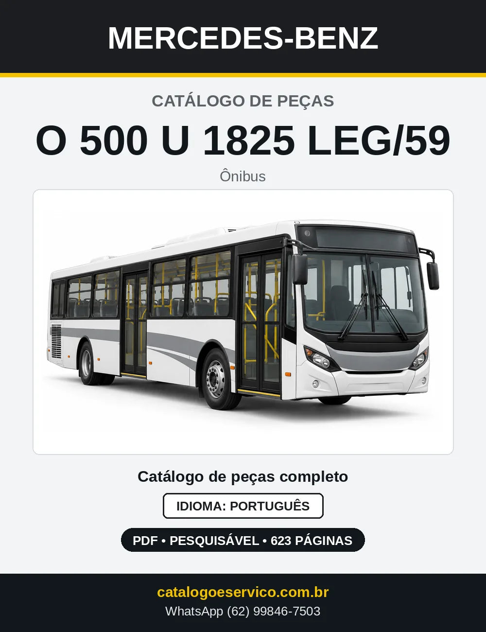 Capa do Catálogo de Peças Mercedes-Benz O 500 U 1825 LEG/59 em PDF