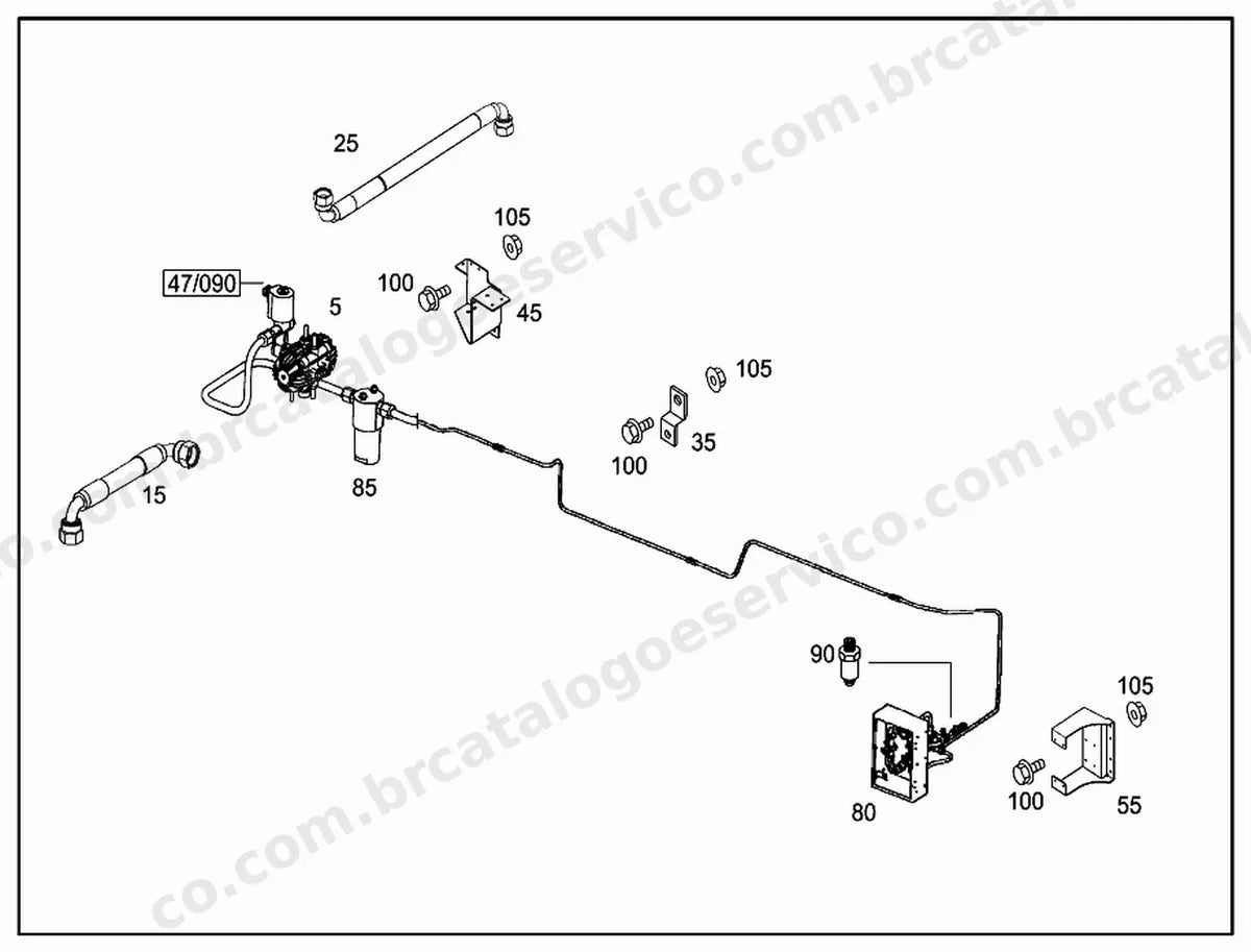 Vista explodida 3 do Catálogo de Peças Mercedes-Benz O 500 U 1826/1830