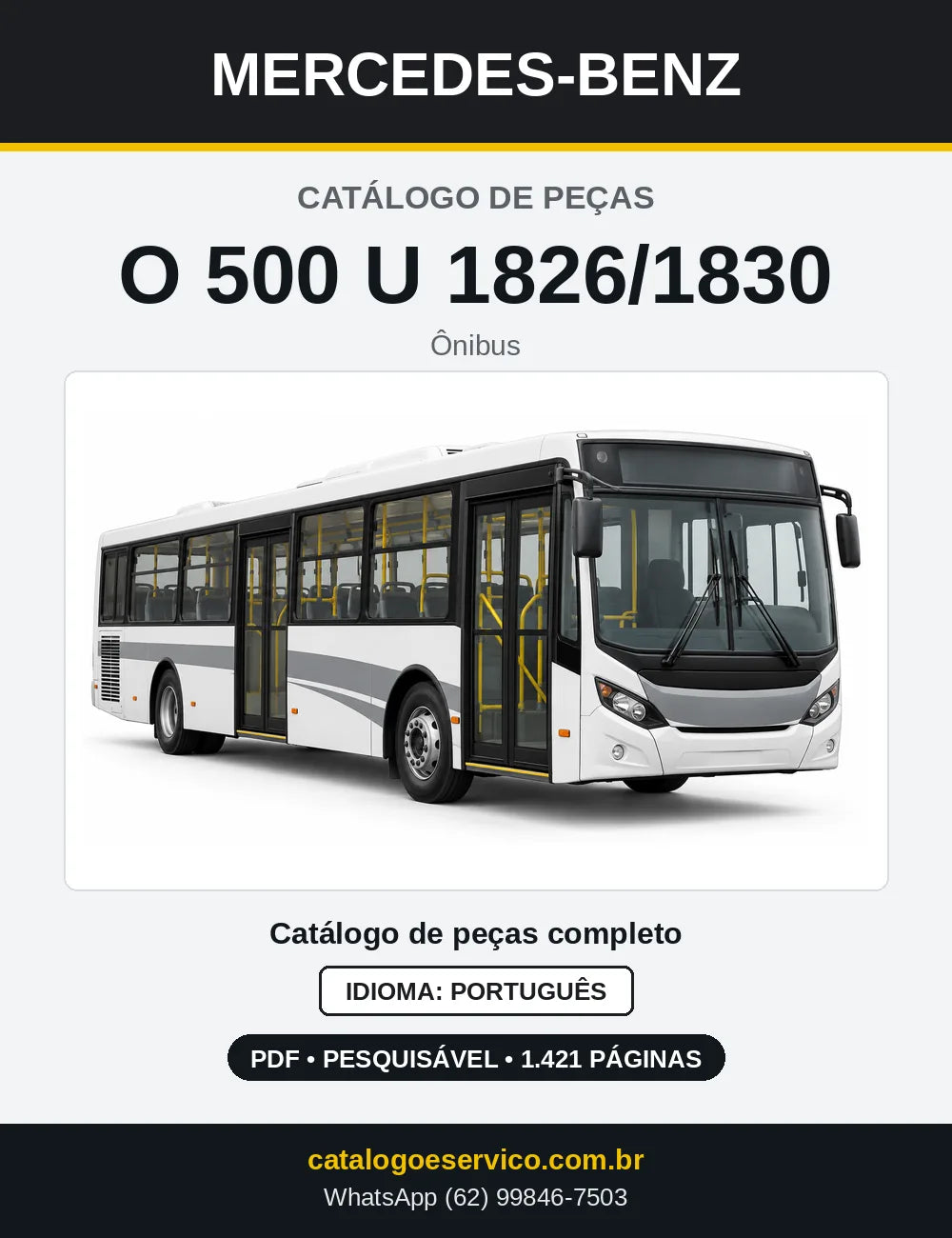 Capa do Catálogo de Peças Mercedes-Benz O 500 U 1826/1830 em PDF