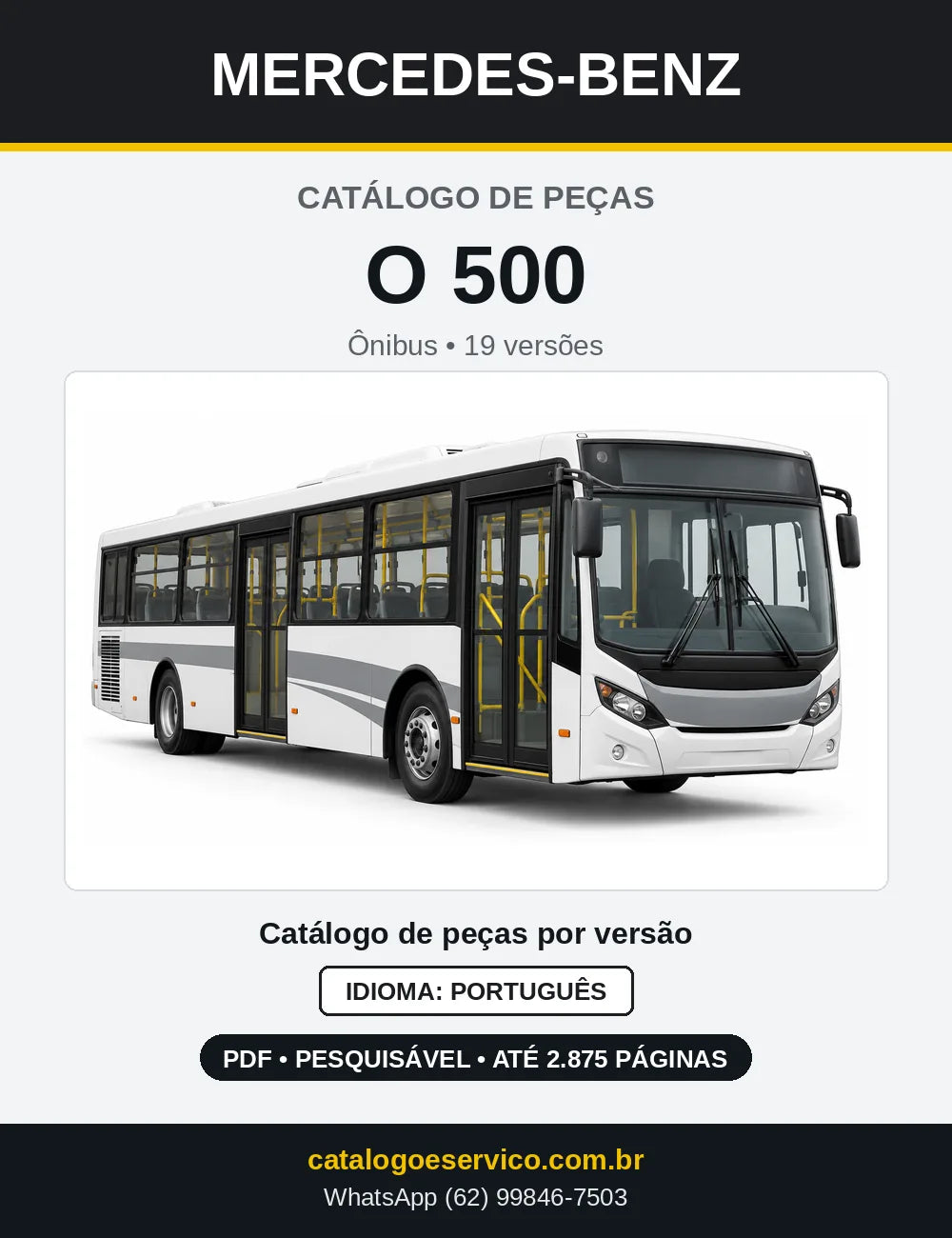 Capa do Catálogo de Peças Mercedes-Benz O 500 em PDF
