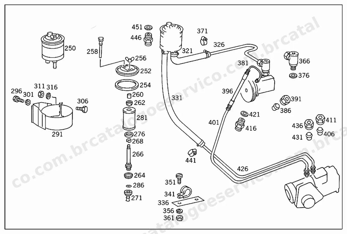Vista explodida 1 do Catálogo de Peças Mercedes-Benz OC 1214