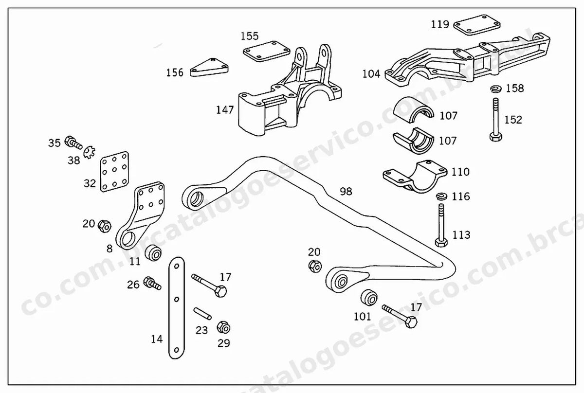 Vista explodida 1 do Catálogo de Peças Mercedes-Benz OF 1618