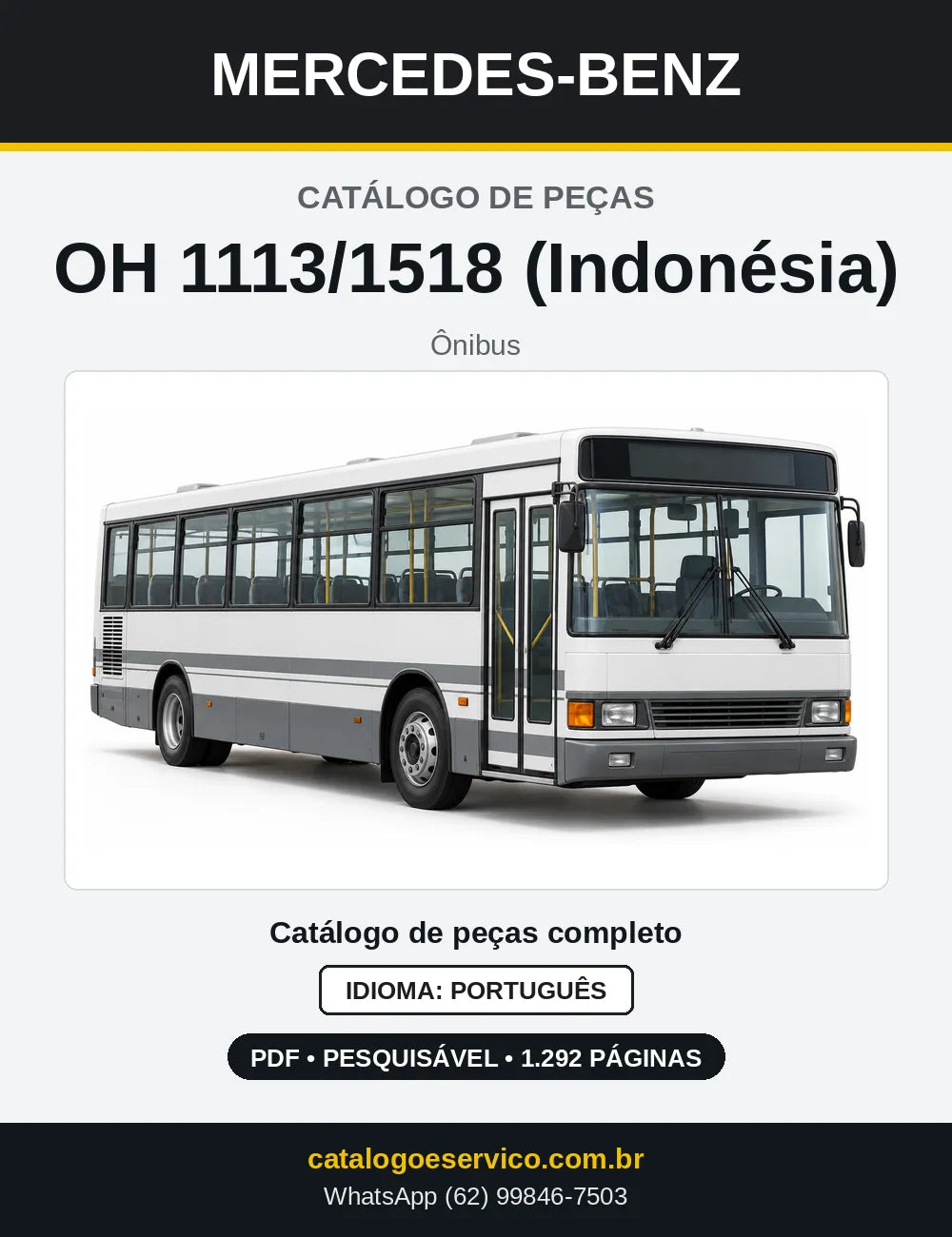 Capa do Catálogo de Peças Mercedes-Benz OH 1113 (Indonésia) em PDF