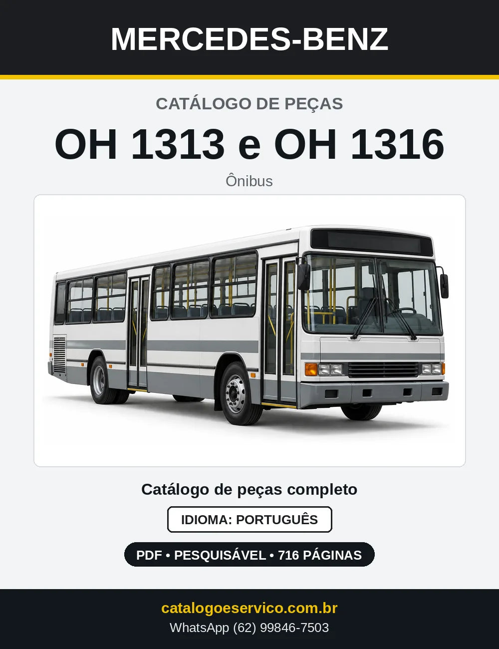 Capa do Catálogo de Peças Mercedes-Benz OH 1313 e OH 1316 em PDF