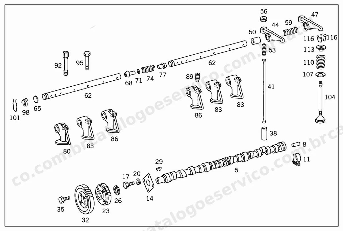 Vista explodida 3 do Catálogo de Peças Mercedes-Benz OH 1314