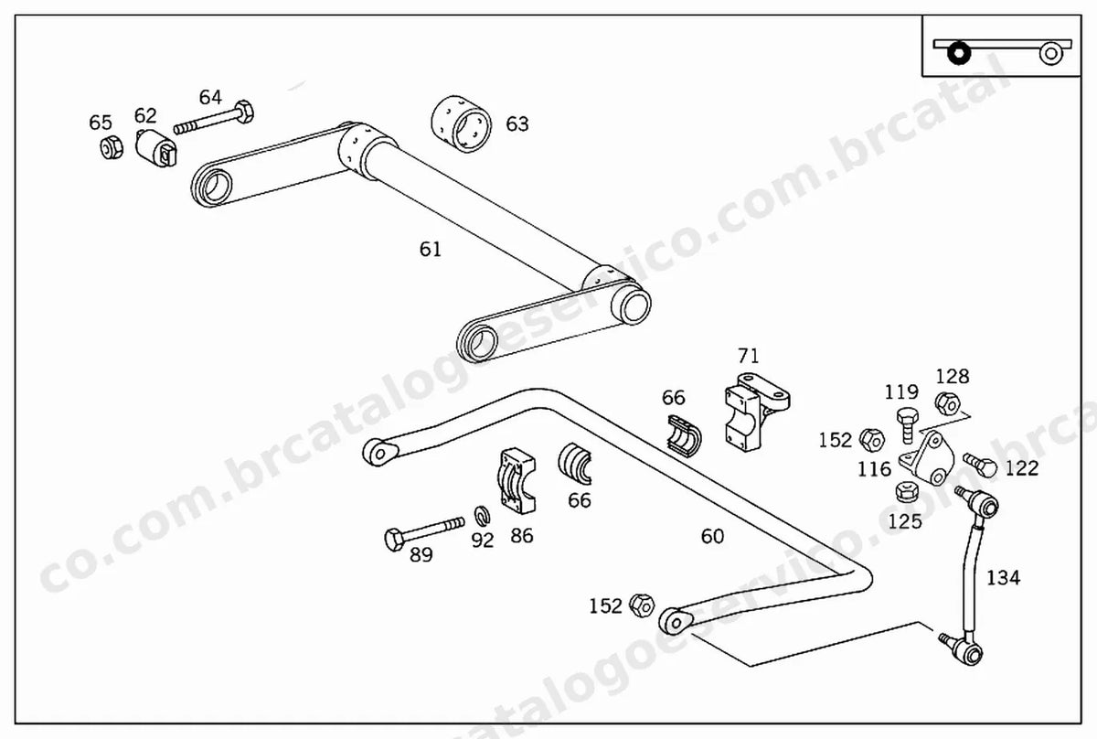 Vista explodida 2 do Catálogo de Peças Mercedes-Benz OH 1315/1316