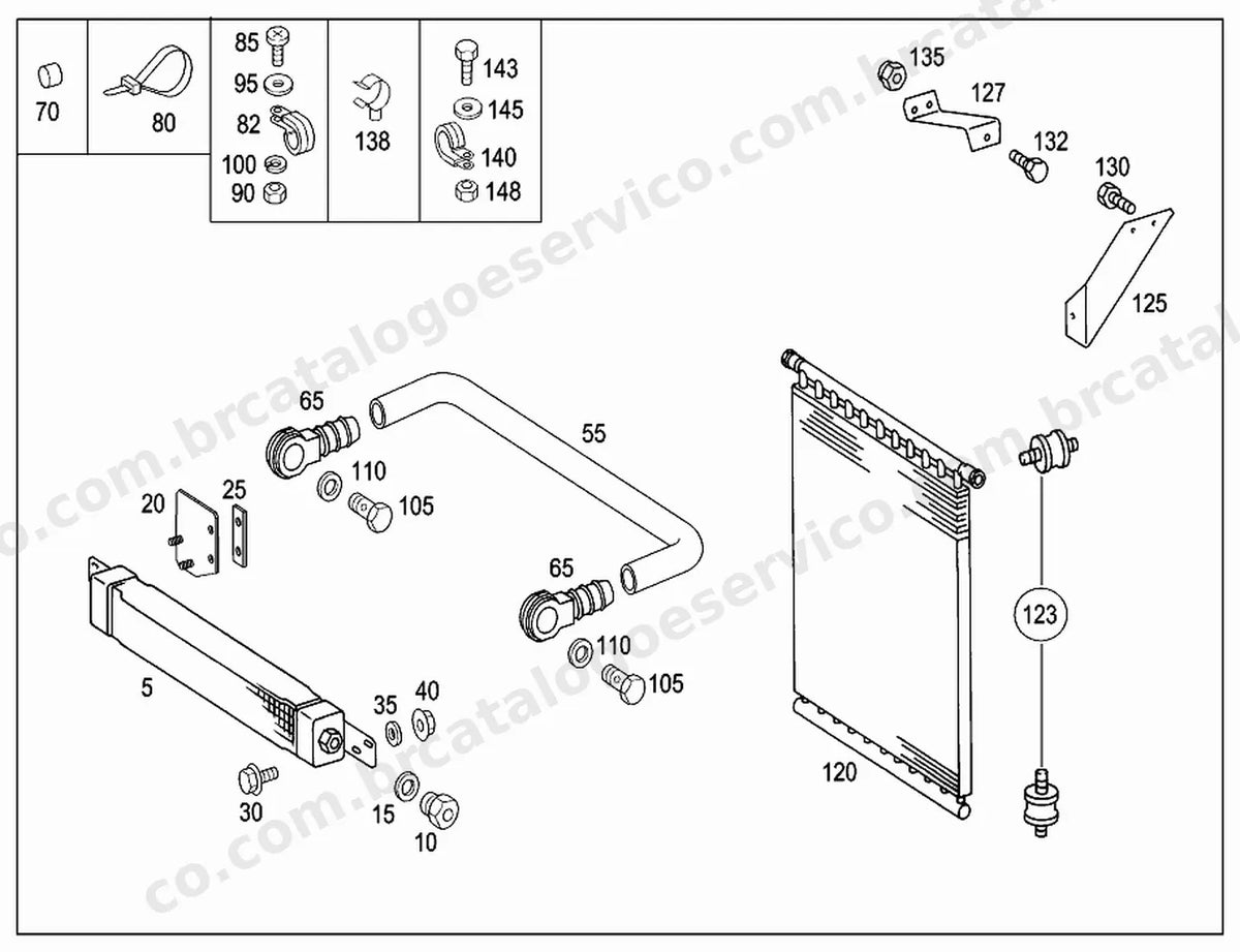 Vista explodida 2 do Catálogo de Peças Mercedes-Benz OH 1315L/52