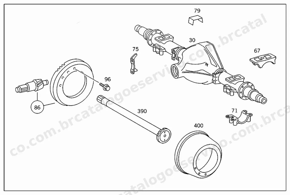 Vista explodida 4 do Catálogo de Peças Mercedes-Benz OH 1316