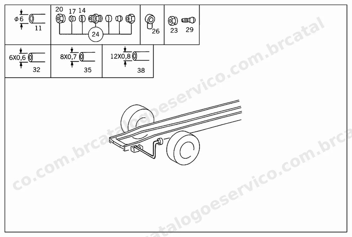 Vista explodida 2 do Catálogo de Peças Mercedes-Benz OH 1318