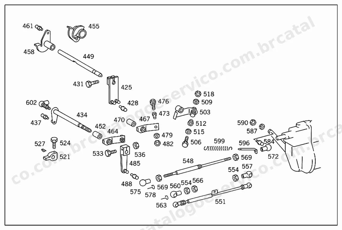 Vista explodida 4 do Catálogo de Peças Mercedes-Benz OH 1418