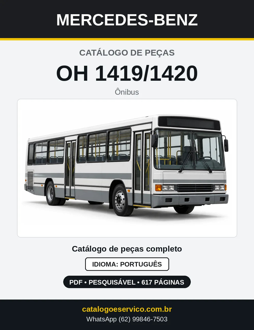 Capa do Catálogo de Peças Mercedes-Benz OH 1419/1420 em PDF