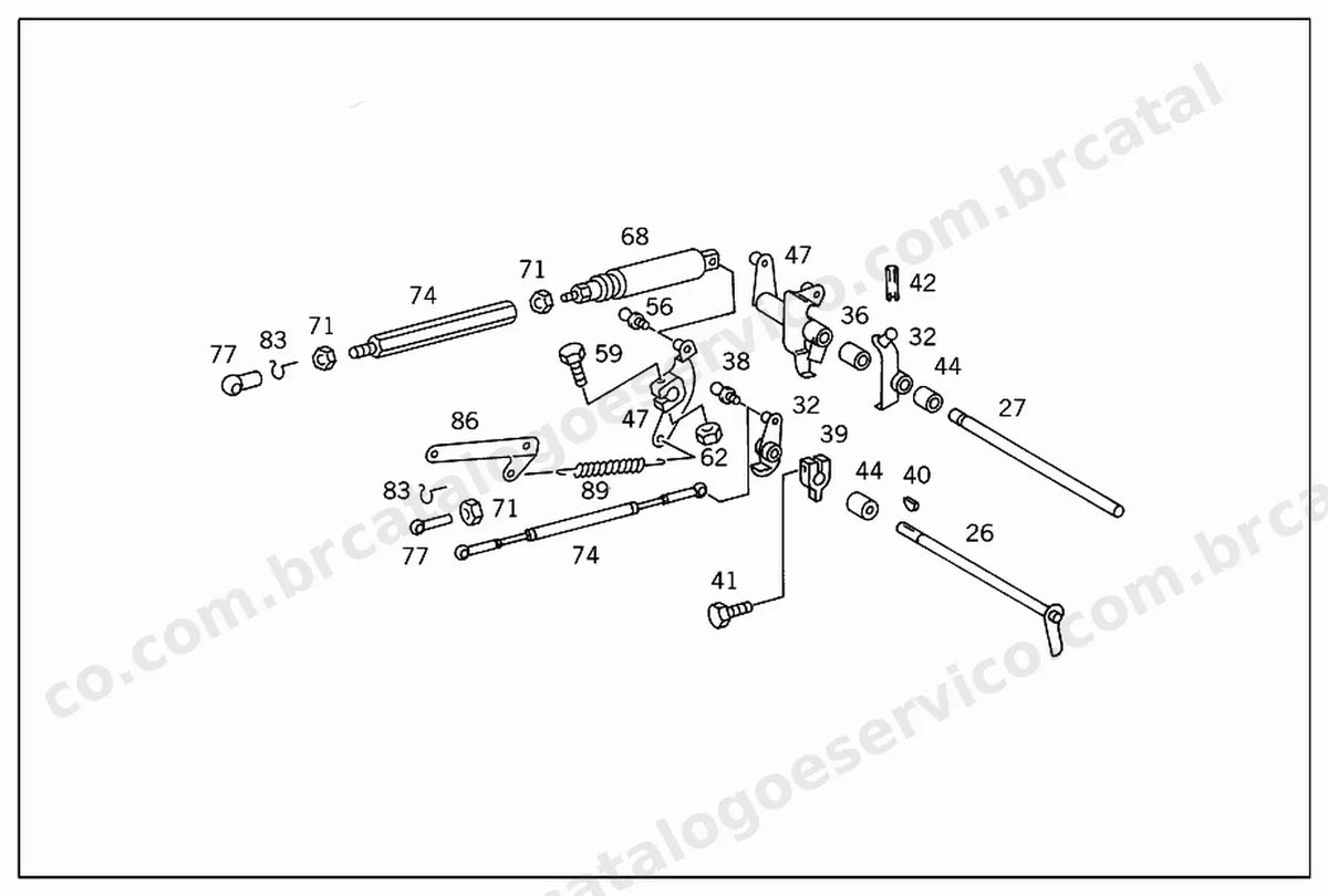 Vista explodida 1 do Catálogo de Peças Mercedes-Benz OH 1520/1521 (Indonésia)