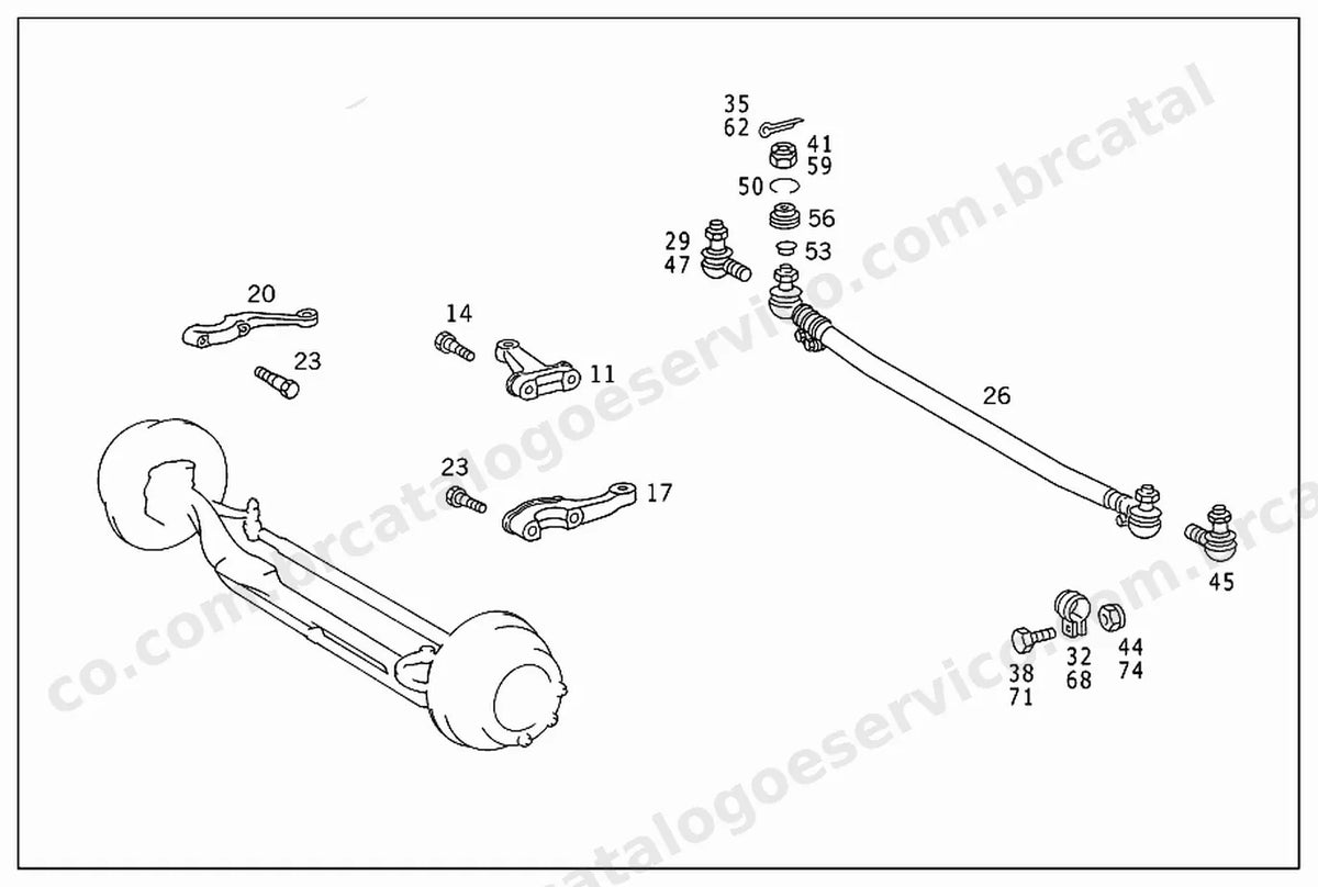 Vista explodida 2 do Catálogo de Peças Mercedes-Benz OH 1520/1521 (Indonésia)