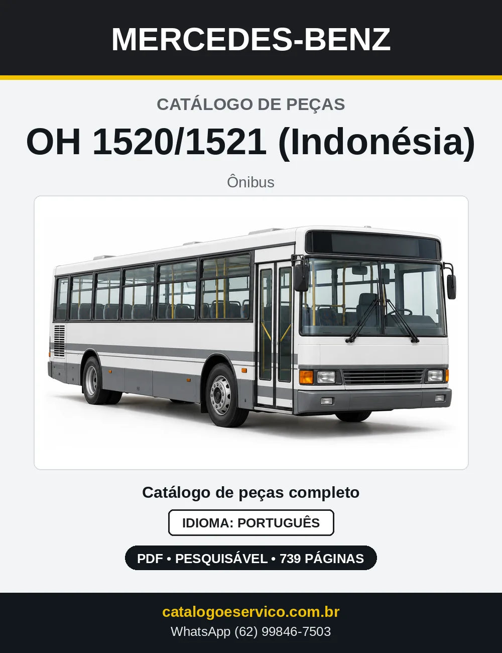 Capa do Catálogo de Peças Mercedes-Benz OH 1520/1521 (Indonésia) em PDF