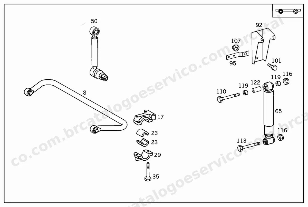 Vista explodida 2 do Catálogo de Peças Mercedes-Benz OH 1520