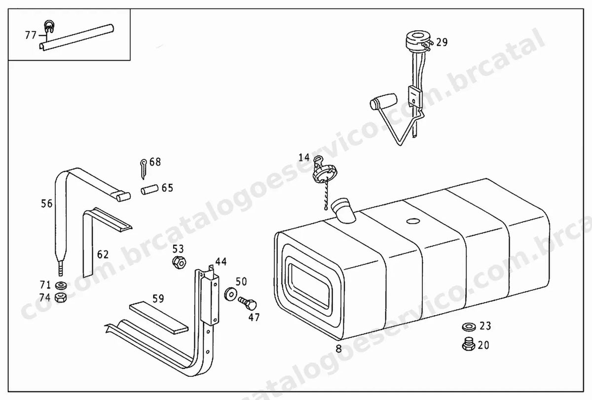 Vista explodida 3 do Catálogo de Peças Mercedes-Benz OH 1520