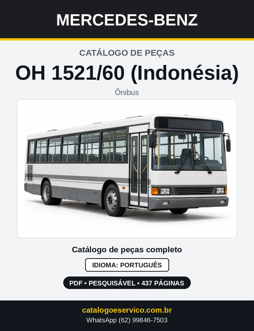 Capa do Catálogo de Peças Mercedes-Benz OH 1521/60 (Indonésia) em PDF