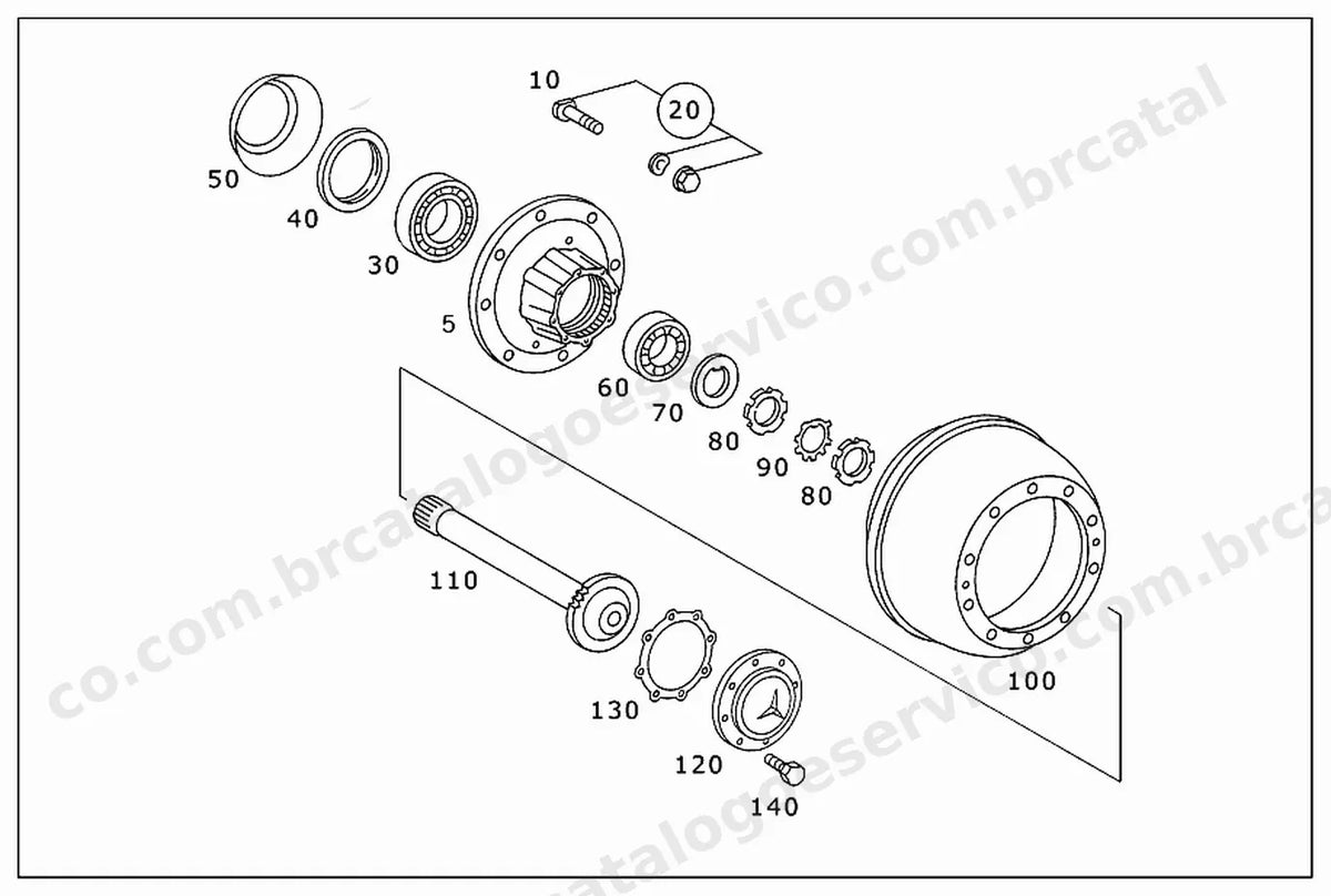 Vista explodida 2 do Catálogo de Peças Mercedes-Benz OH 1521