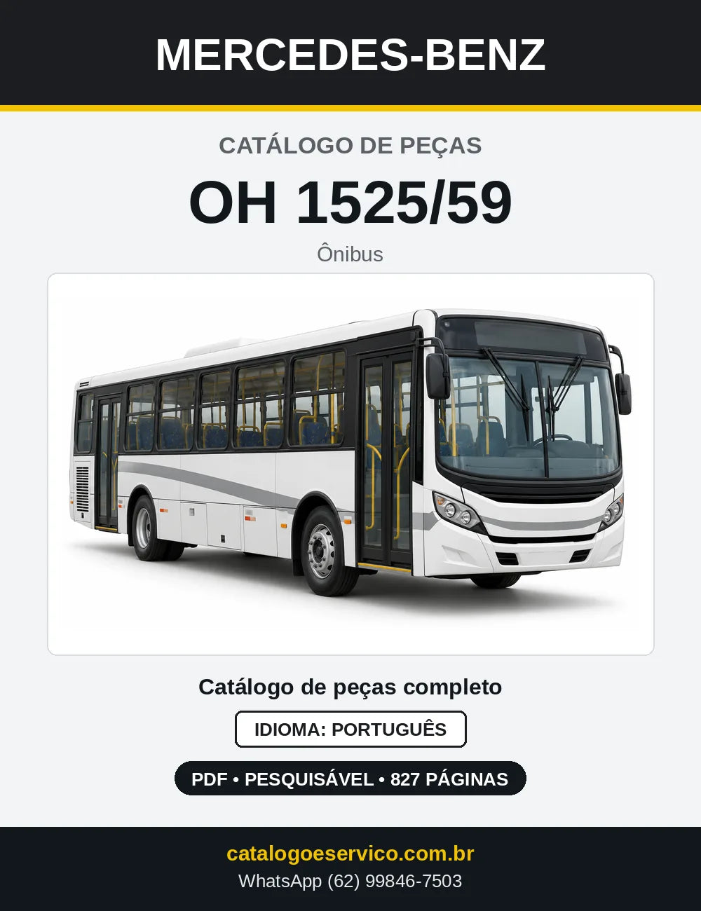 Capa do Catálogo de Peças Mercedes-Benz OH 1525 em PDF