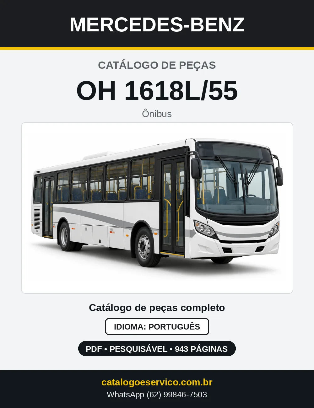 Capa do Catálogo de Peças Mercedes-Benz OH 1618L/55 em PDF