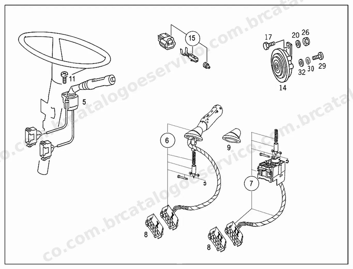 Vista explodida 3 do Catálogo de Peças Mercedes-Benz OH 1621 L e OH 1623 LG