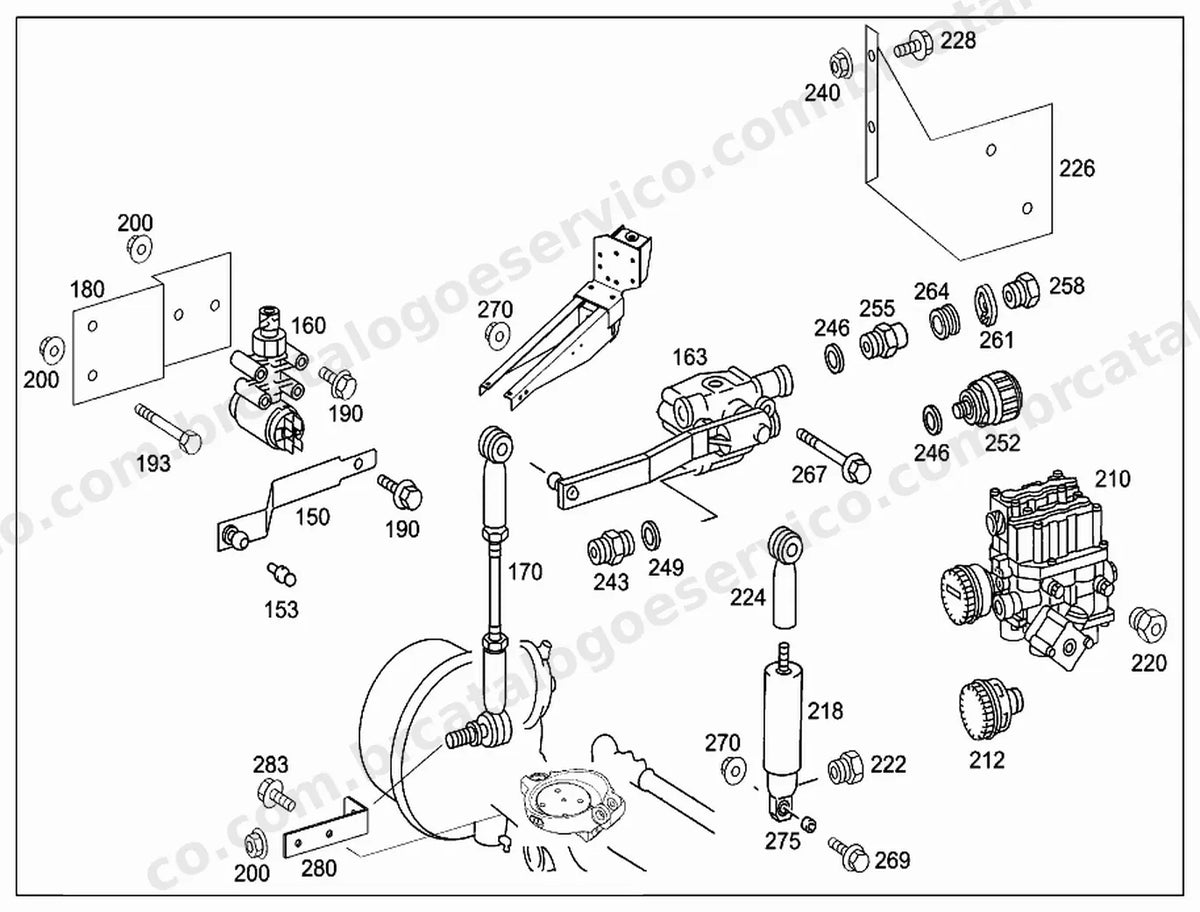 Vista explodida 1 do Catálogo de Peças Mercedes-Benz OH 1622
