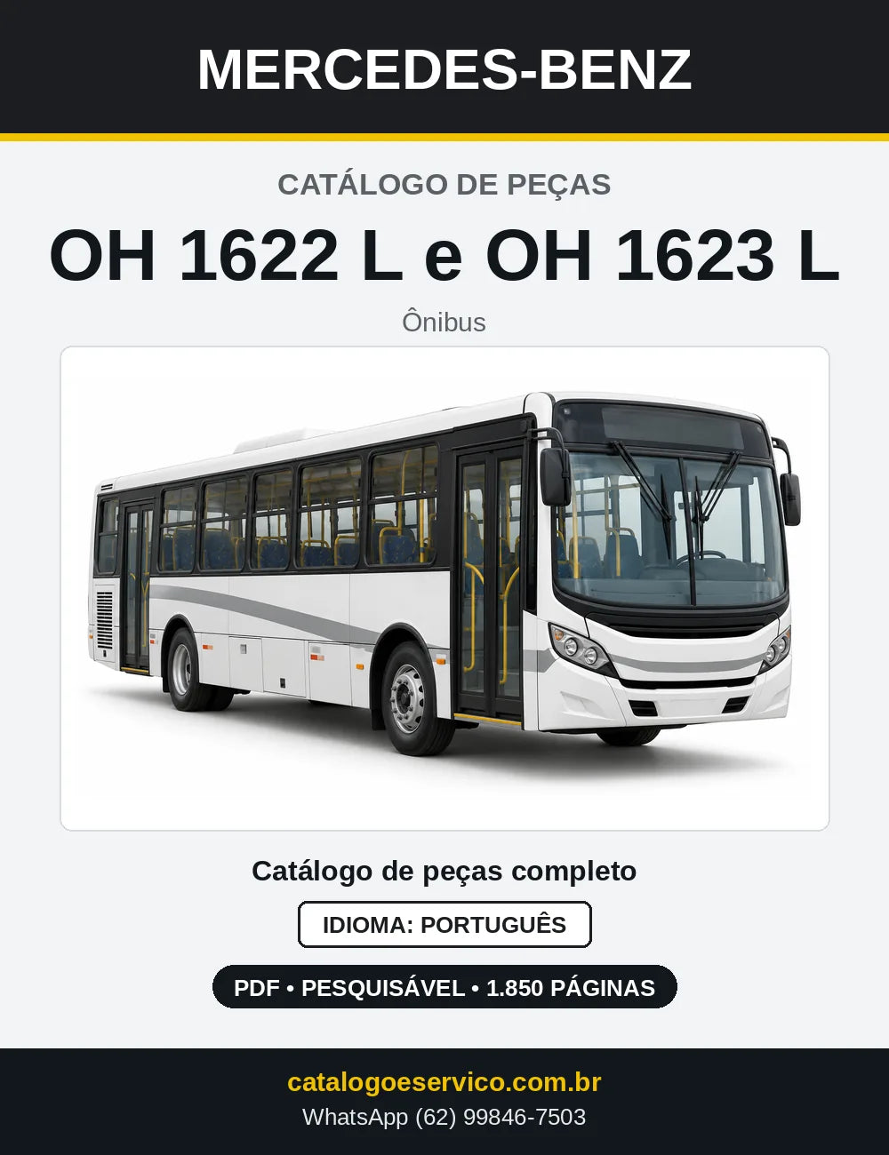 Capa do Catálogo de Peças Mercedes-Benz OH 1622 em PDF