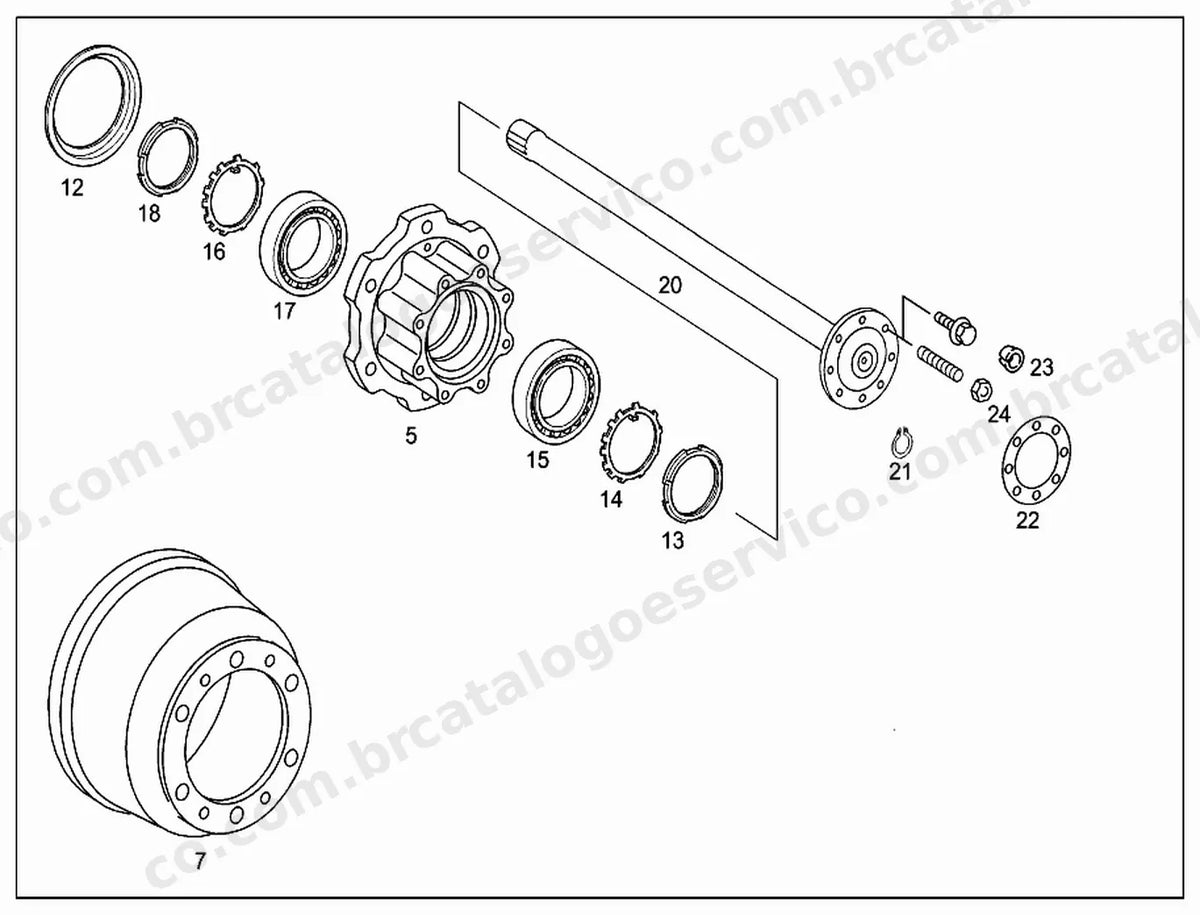 Vista explodida 4 do Catálogo de Peças Mercedes-Benz OH 1623 e OH 1626 L/52