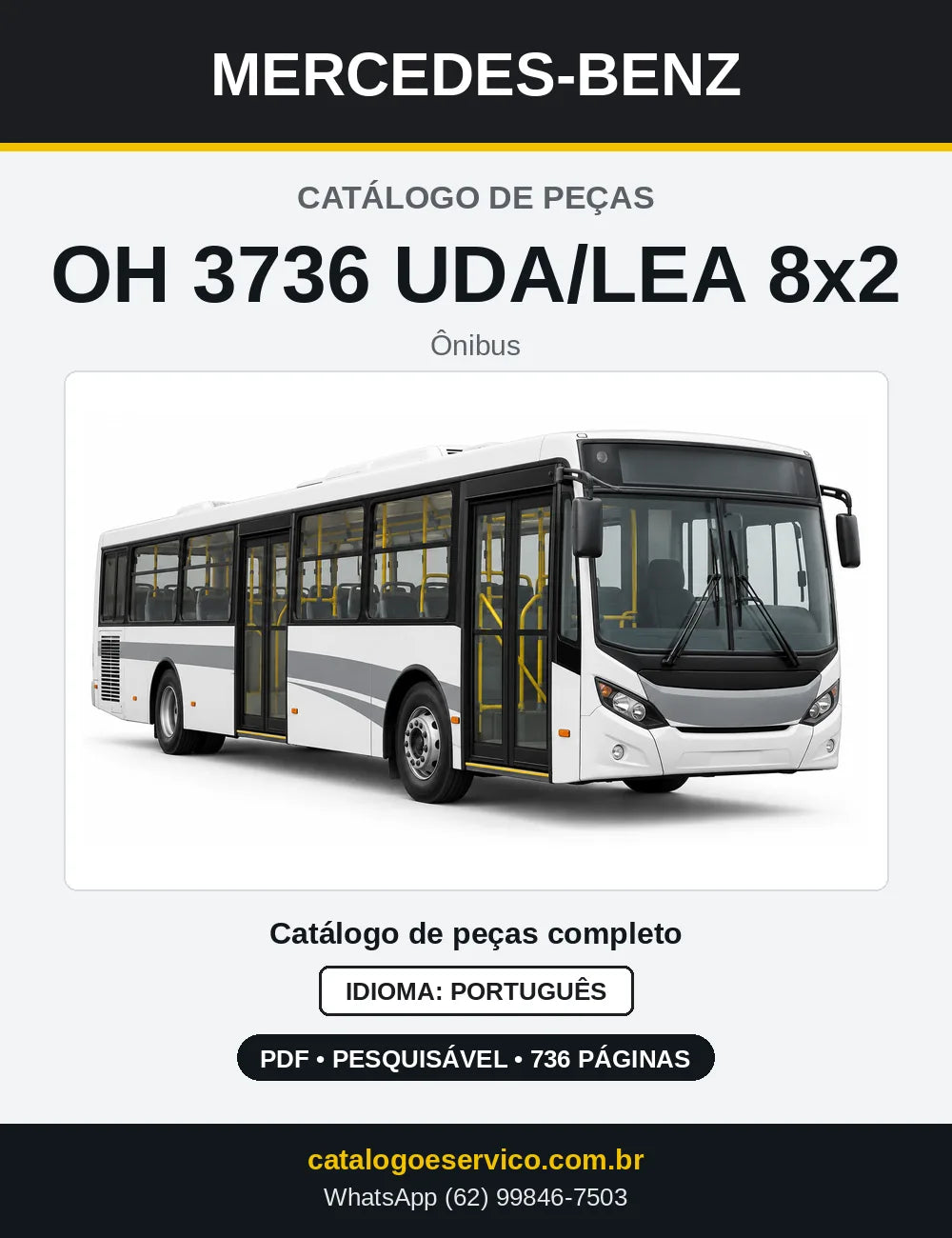 Capa do Catálogo de Peças Mercedes-Benz OH 3736 UDA/LEA 8x2 em PDF