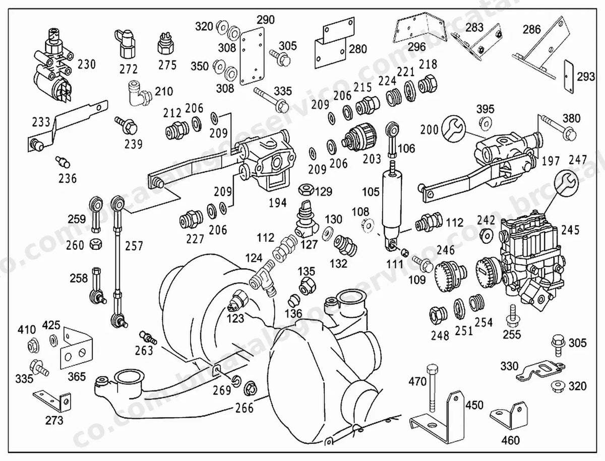 Vista explodida 3 do Catálogo de Peças Mercedes-Benz OH 3736