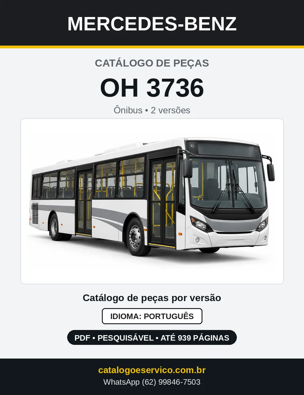 Capa do Catálogo de Peças Mercedes-Benz OH 3736 em PDF