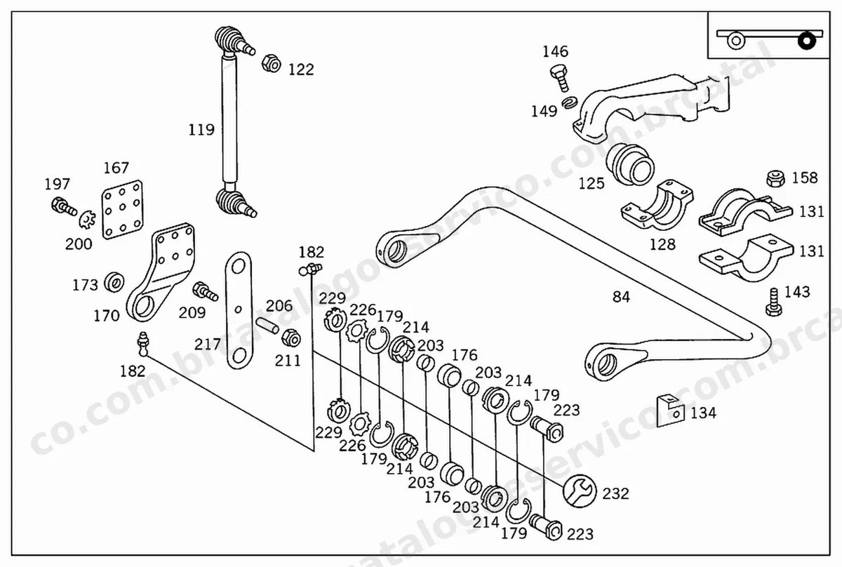Vista explodida 3 do Catálogo de Peças Mercedes-Benz OHL 1316 G