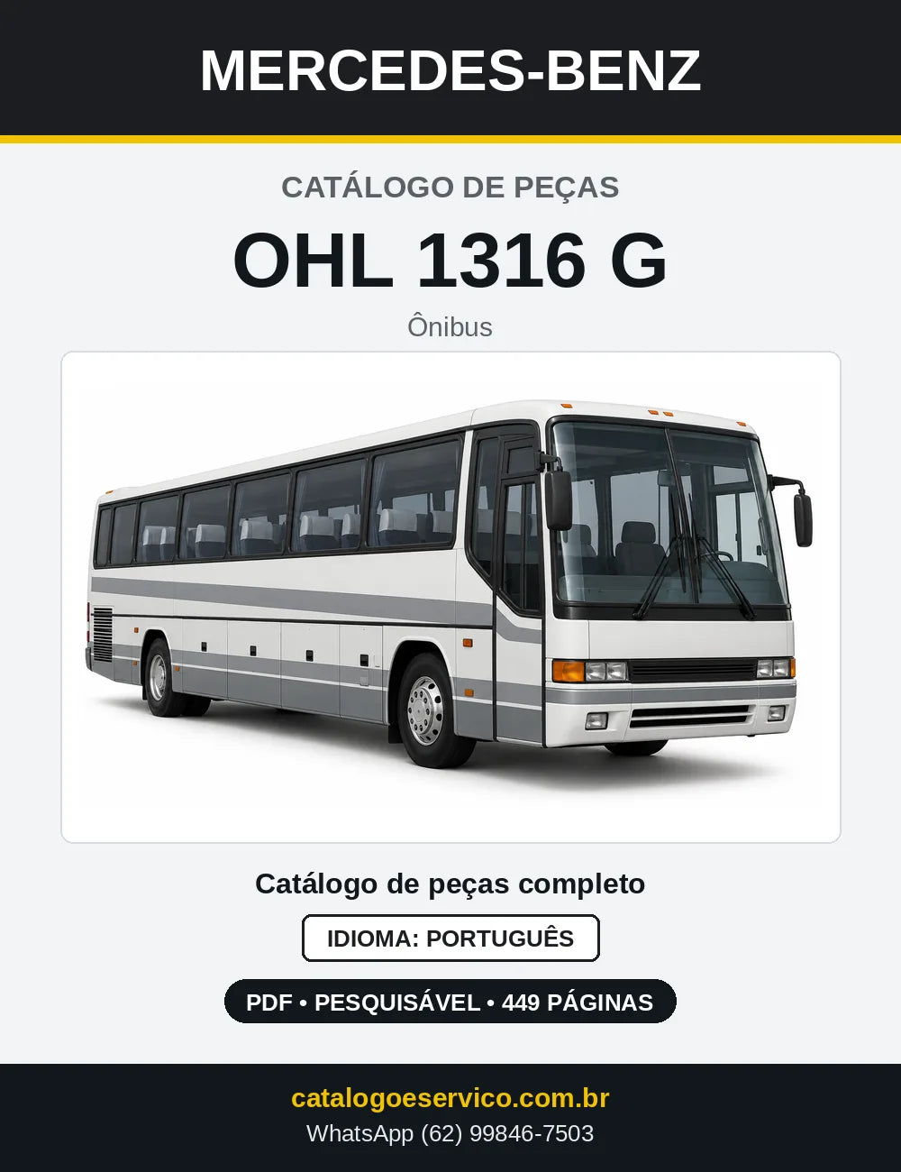Capa do Catálogo de Peças Mercedes-Benz OHL 1316 G em PDF