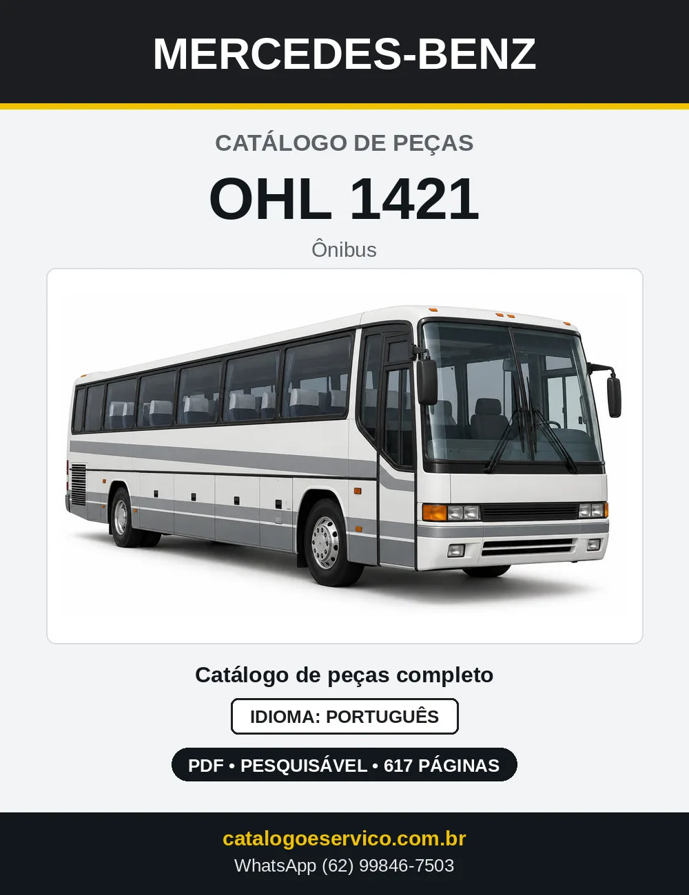 Capa do Catálogo de Peças Mercedes-Benz OHL 1421 em PDF