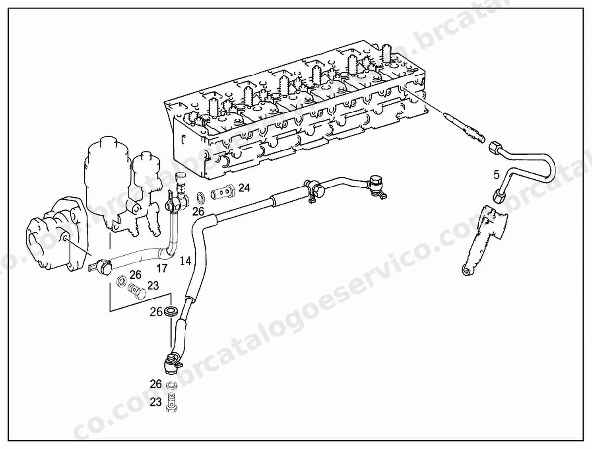 Vista explodida 4 do Catálogo de Peças Mercedes-Benz OMC 1419/51, OMC 1423/51 e OMC 1426